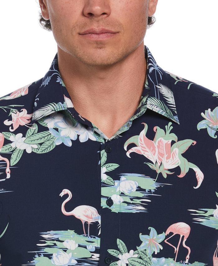 Cubavera Tropical Flamingo Print Shirt Naval Academy