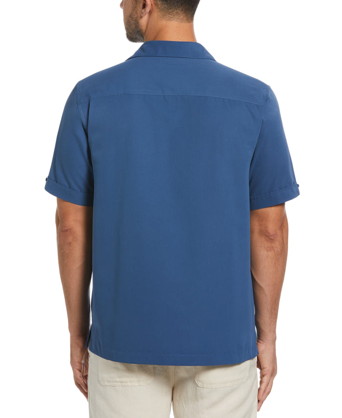 Cubavera Two-Pocket Double Pintuck Shirt Ensign Blue