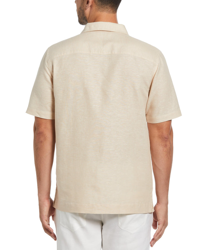 Cubavera Two Pocket Embroidered Guayabera Shirt Cuban Sand
