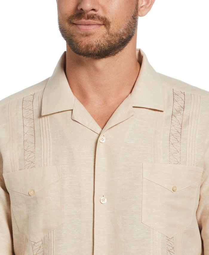 Cubavera Two Pocket Embroidered Guayabera Shirt Cuban Sand