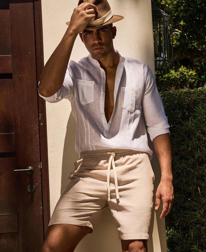 Cubavera Two-Pocket Pintuck Popover Shirt Brilliant White