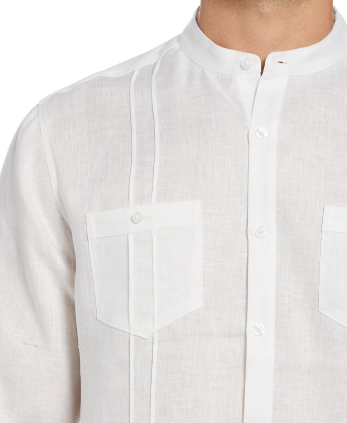 Cubavera Two-Pocket Pintuck Popover Shirt Brilliant White