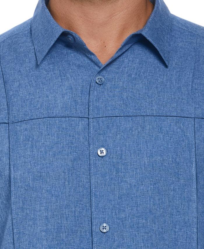 Cubavera Two-Tone Cross Tuck Chambray Shirt Blueberry Pancake