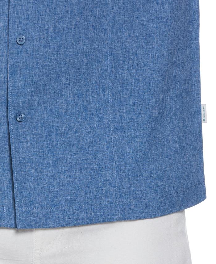 Cubavera Two-Tone Cross Tuck Chambray Shirt Blueberry Pancake