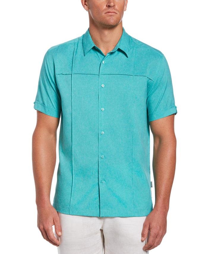 Cubavera Two-Tone Cross Tuck Chambray Shirt Ceramic