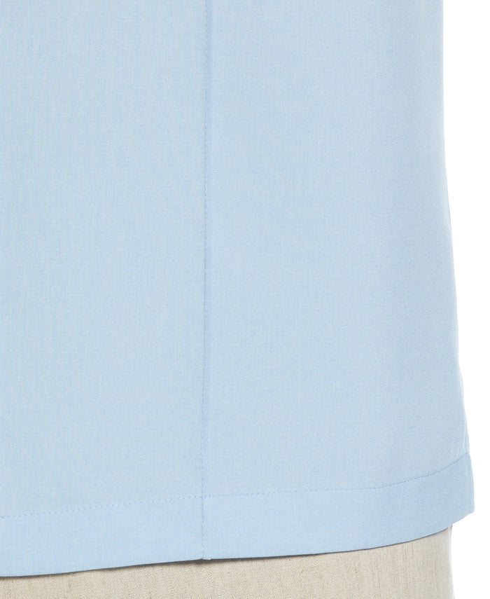 Cubavera Two-Tone Cross Tuck Chambray Shirt Cerulean