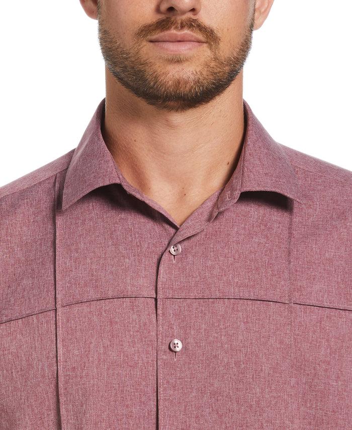 Cubavera Two-Tone Cross Tuck Chambray Shirt Hawthorn Rose