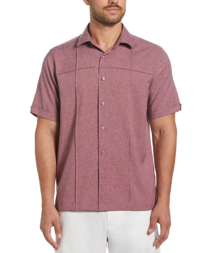 cubavera Two-Tone Cross Tuck Chambray Shirt Hawthorn Rose