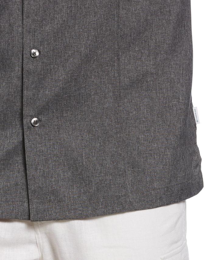 Cubavera Two-Tone Cross Tuck Chambray Shirt Jet Black