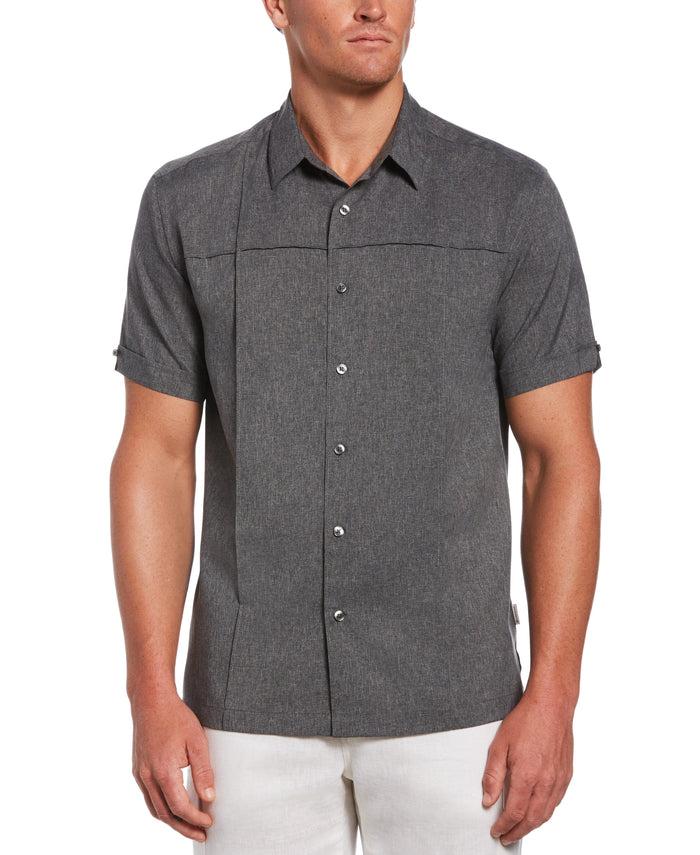 cubavera Two-Tone Cross Tuck Chambray Shirt Jet Black