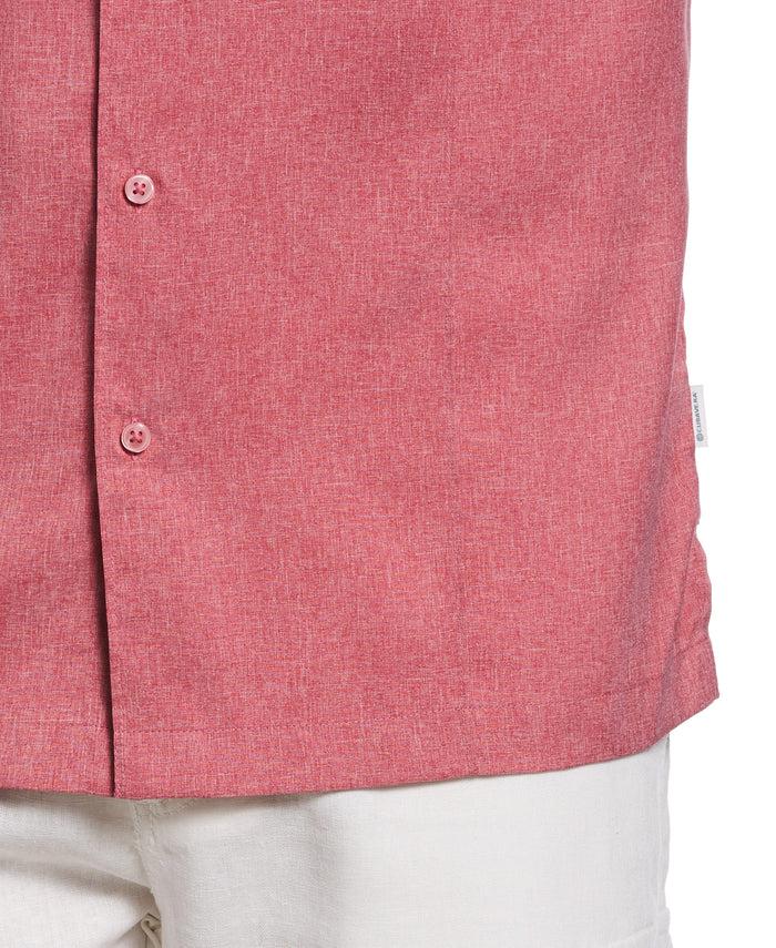 Cubavera Two-Tone Cross Tuck Chambray Shirt Sangria