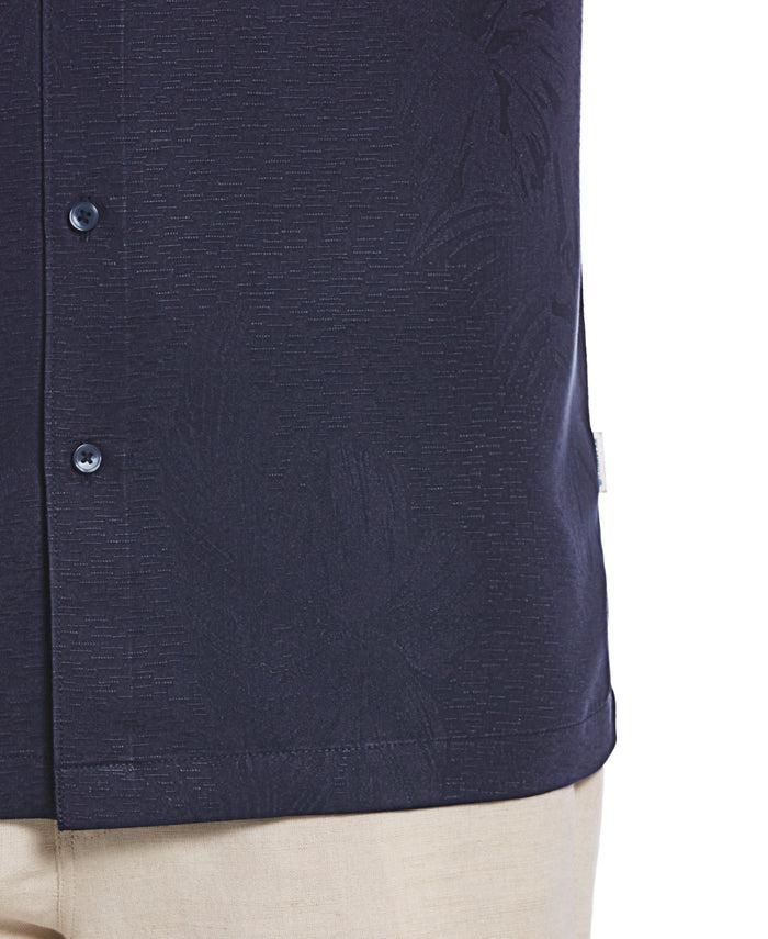 Cubavera Two-Tone One Pocket Floral Print Shirt Navy Blazer