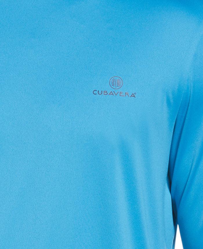 Cubavera Varadero Cuba Print Sun Protection Shirt Blue Aster