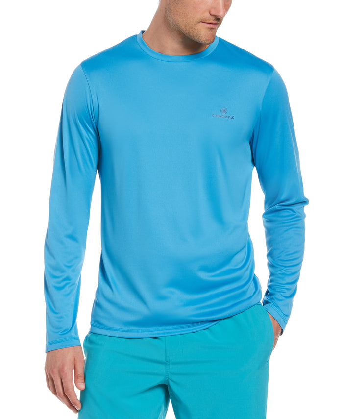 cubavera Varadero Cuba Print Sun Protection Shirt Blue Aster