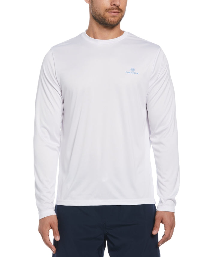 cubavera Varadero Cuba Print Sun Protection Shirt Brilliant White