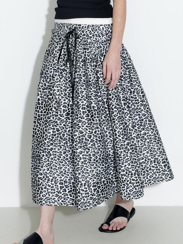 Cubic 100% Cotton Leopard Print A-Line Skirt Animal Print