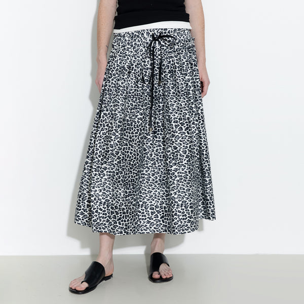 Cubic 100% Cotton Leopard Print A-Line Skirt Animal Print