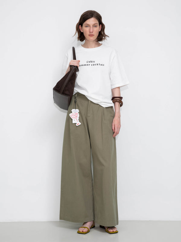 cubic 100% Cotton Women's T-Shirt with Front Print White