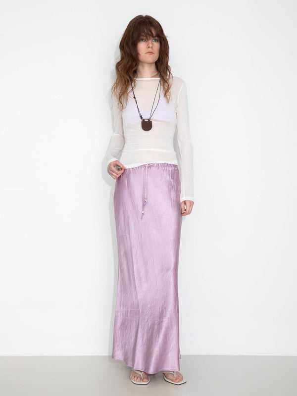 Cubic 100% Heavyweight Acetate Bias Cut Skirt Silver