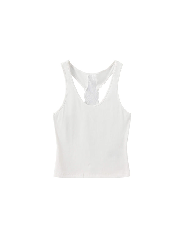 cubic C by CUBIC Minimalist Basic Short-length Tank White
