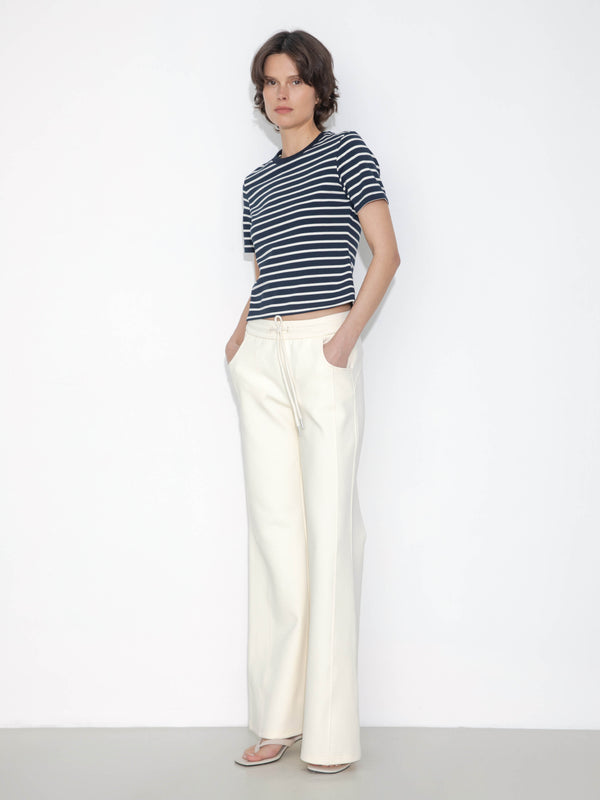 Cubic C By CUBIC Striped Basic Cotton T-Shirt Black