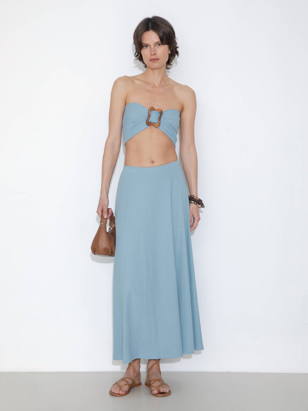 Cubic Convertible Strapless A-Line Dress & Skirt LightSkyBlue