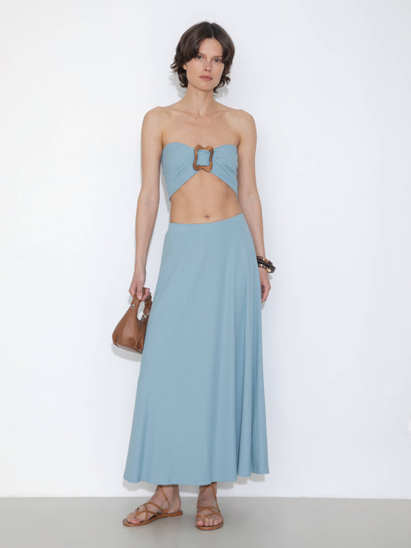 cubic Convertible Strapless A-Line Dress & Skirt LightSkyBlue