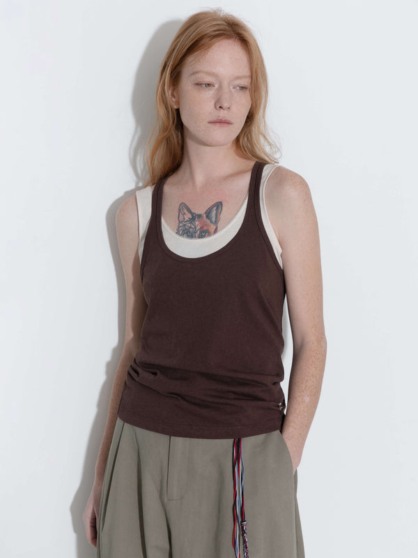 Cubic Convertible Two-Piece Color-Block Layered Vest AliceBlue