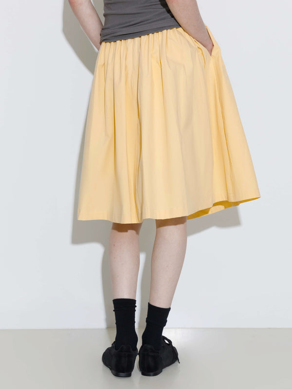 Cubic 100% Cotton A-Line Midi Skirt White