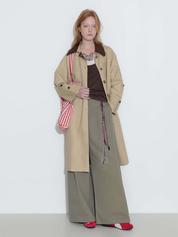 Cubic 100% Cotton Palazzo Pants DarkOliveGreen