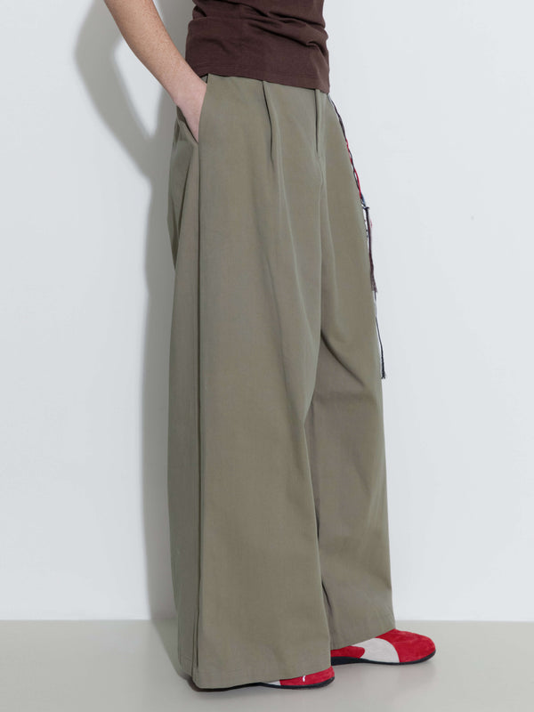 Cubic 100% Cotton Palazzo Pants DarkOliveGreen