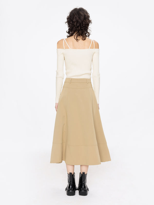 Cubic A-line Maxi Skirt Purple