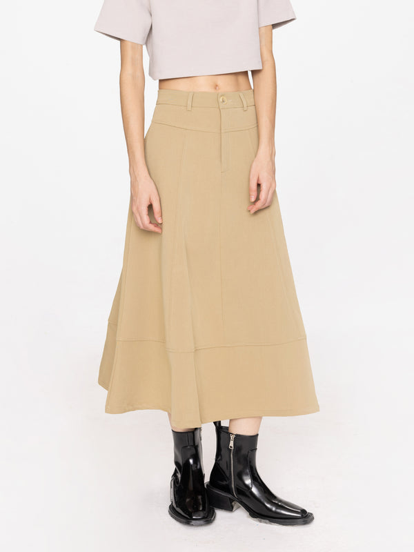 Cubic A-line Maxi Skirt Purple