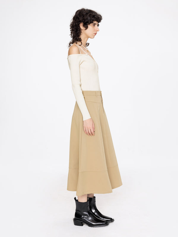 Cubic A-line Maxi Skirt Purple