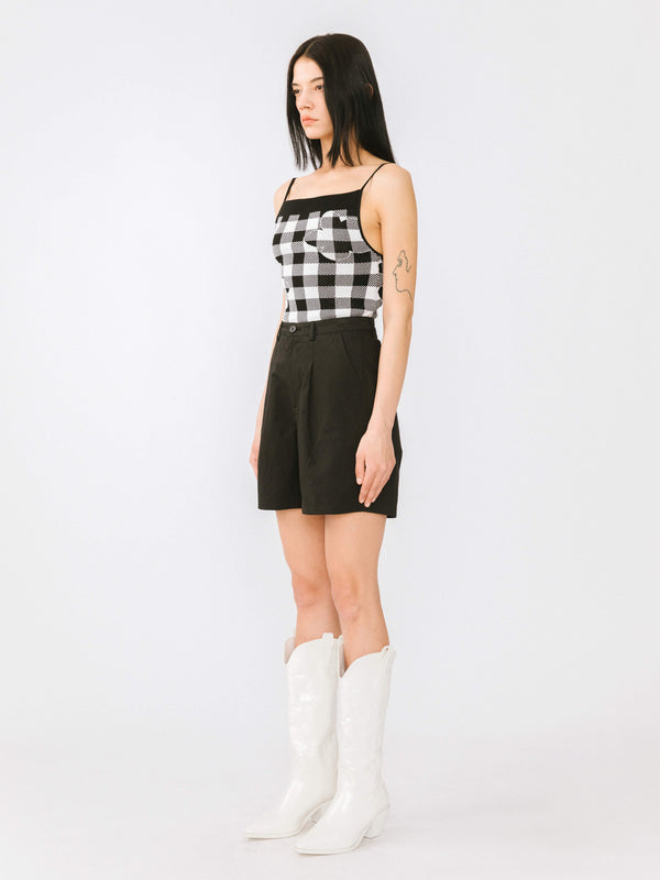 Cubic A-line Pleated Tailored Shorts Black