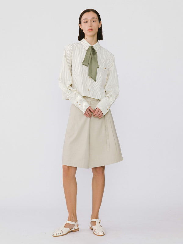 Cubic A-line Round Skirt With Wool Blend Lavender