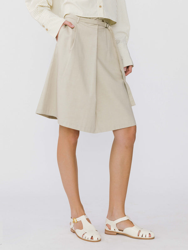 Cubic A-line Round Skirt With Wool Blend Lavender
