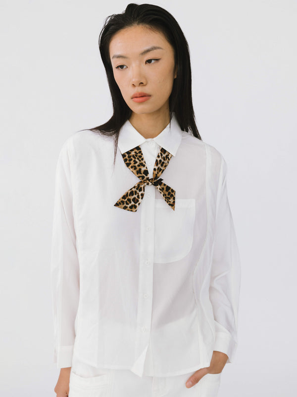 cubic Asymmetric Panelled Shirt Black