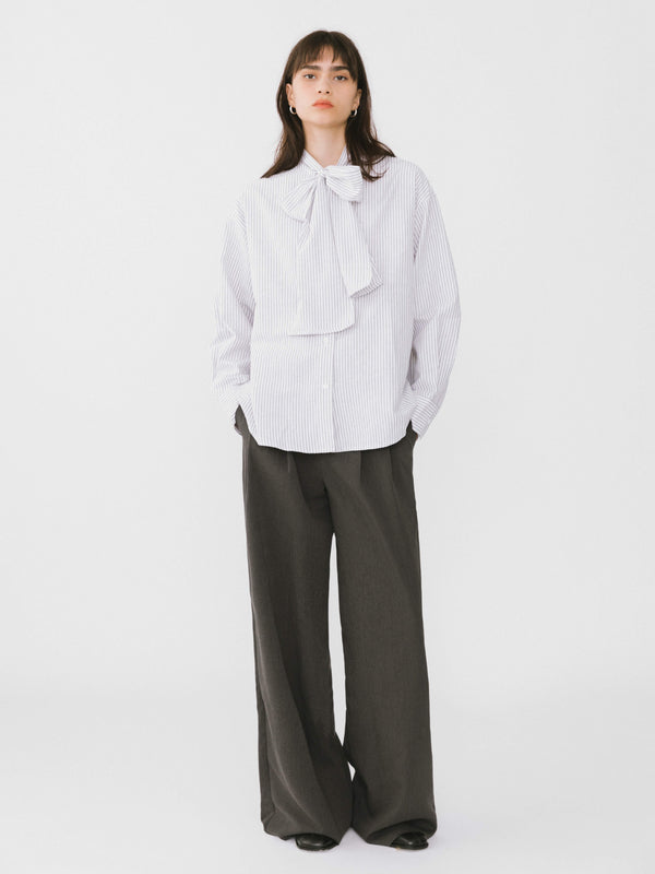Cubic Asymmetric Waistband Tailored Trousers Black