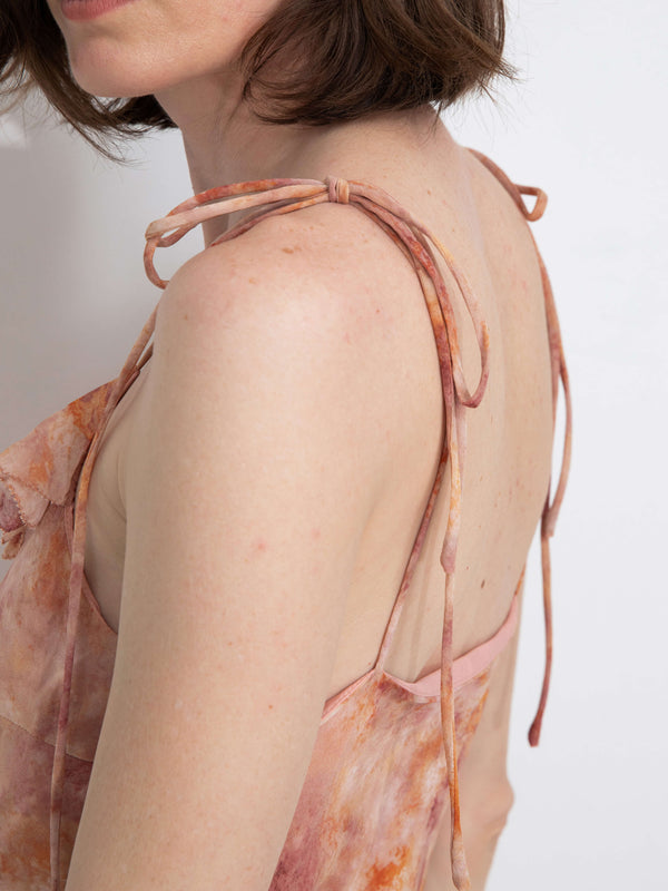 Cubic Asymmetrical Floral Print Cami Dress Pink