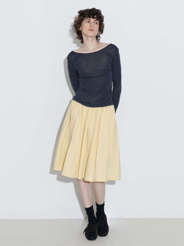 Cubic Backless Deep U-Neck Sheer Knit Top White