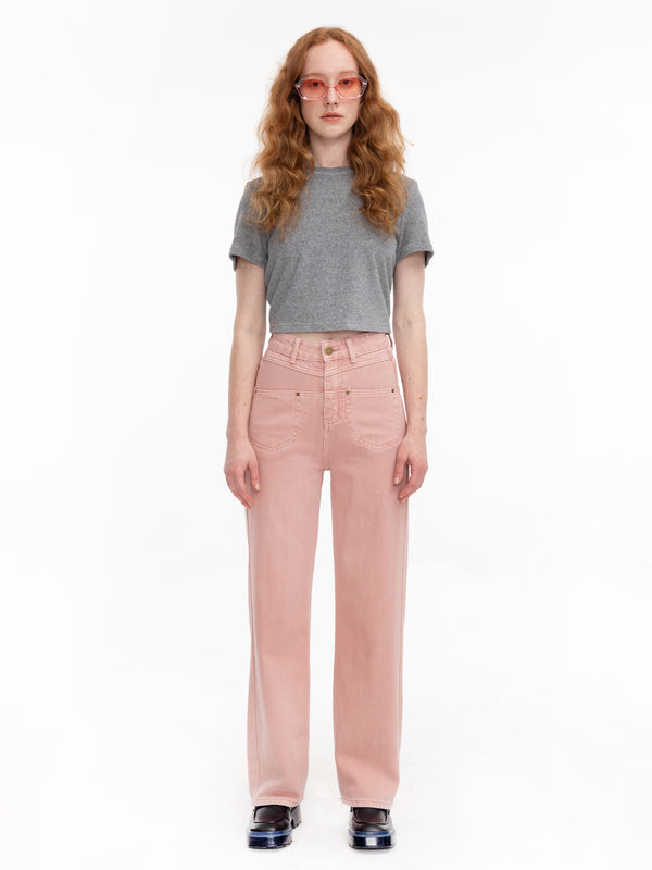 Cubic Backside Panelled Straight Leg Jeans Blue