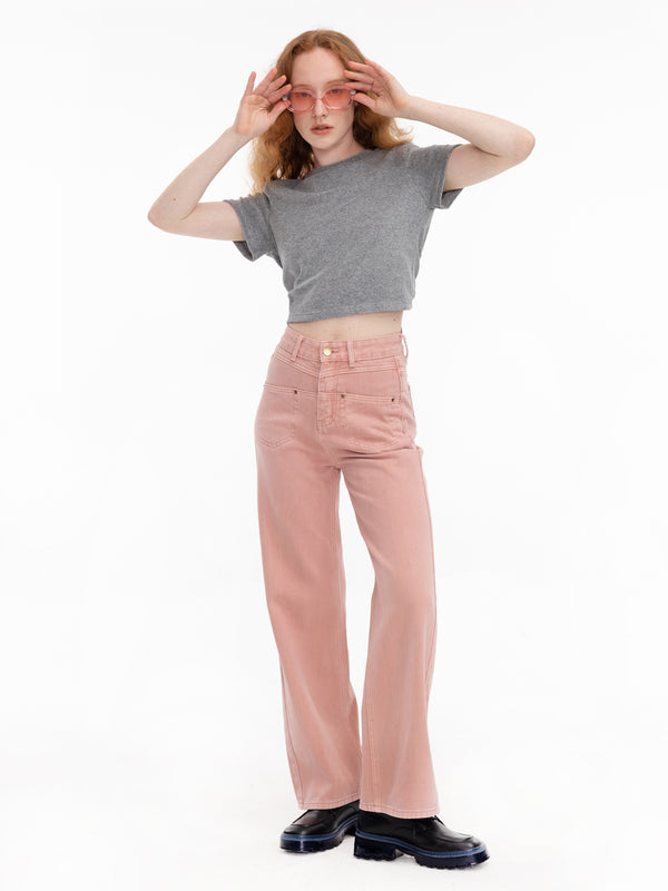 cubic Backside Panelled Straight Leg Jeans Blue