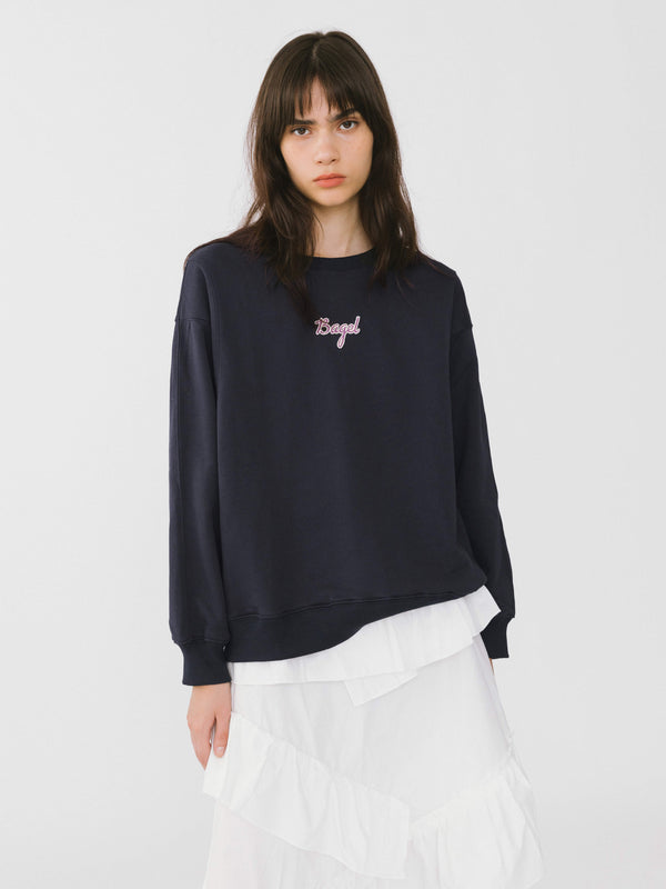 cubic Bagel Oversized Boyfriend Sweater Pink