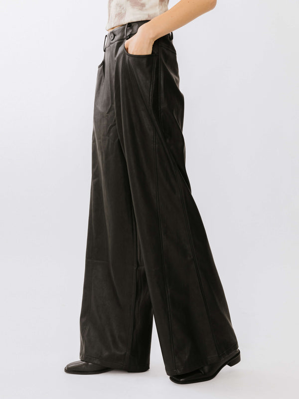 Cubic Baggy Wide Leg Trousers Black