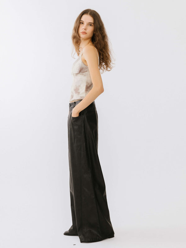 Cubic Baggy Wide Leg Trousers Black