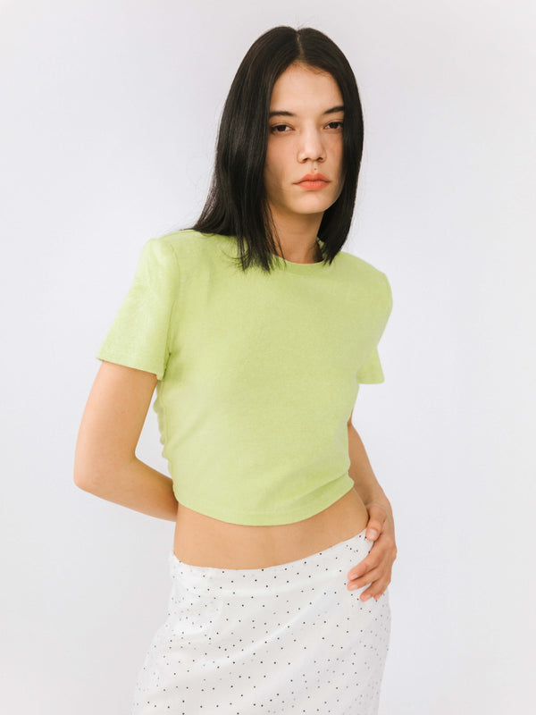 Cubic Basic Cropped T-Shirt Green