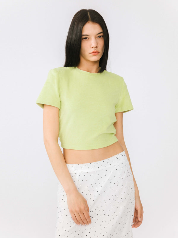 cubic Basic Cropped T-Shirt Green