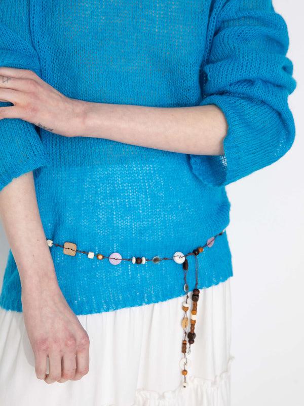 Cubic Blue Oversized Open-Knit Sweater Blue