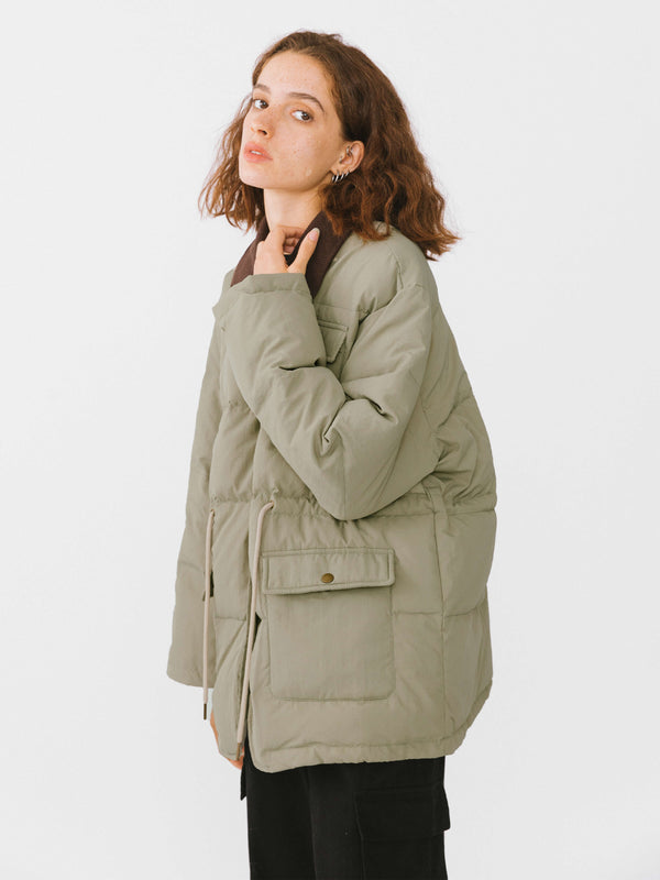 Cubic Cargo Down Coat Green